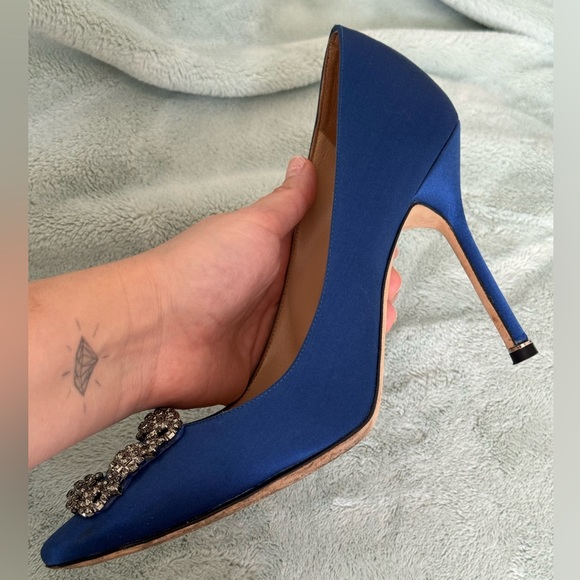 Manolo blahnik Hangisi blue size 38 - Picture 5 of 12